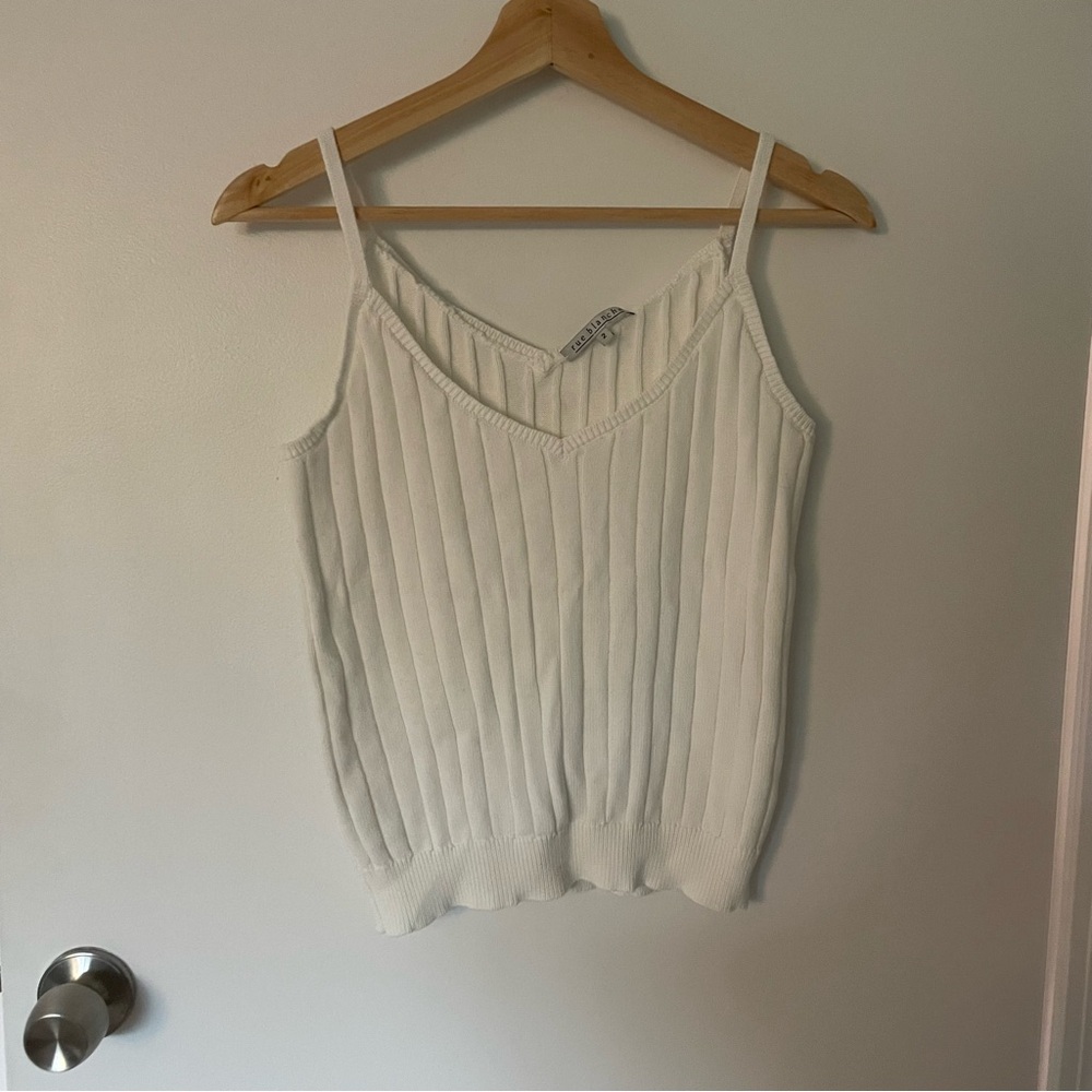 Rue Blanche Cotton Lightweight knit tank top.